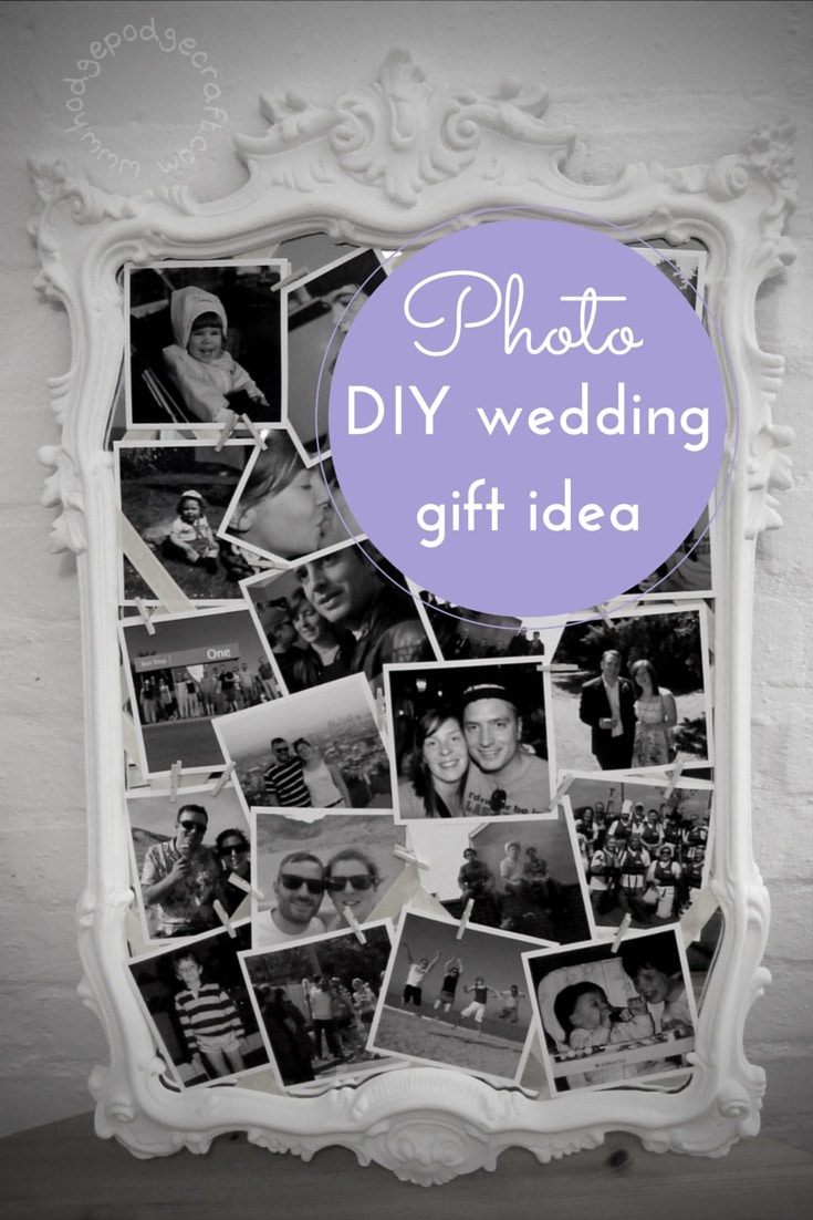 DIY wedding idea photo display frame