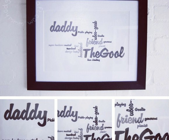 Wordcloud Fathers day DIY gift