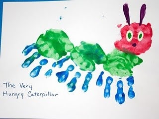 handprint art caterpillar