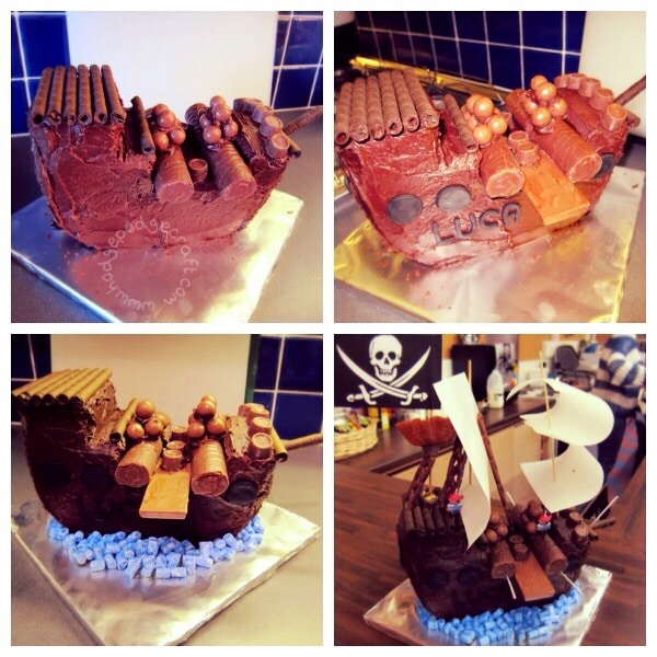  Chocolate pirate ship cake tutorial pic 2