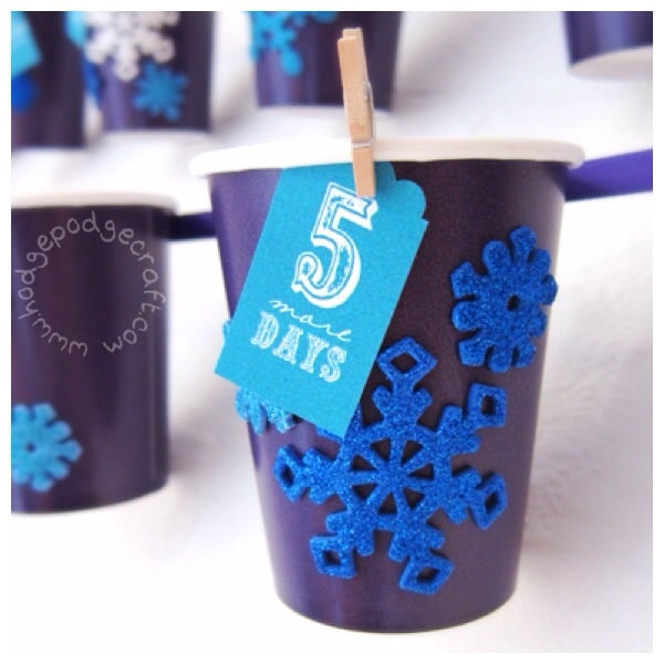 DIY paper cup advent calendar (made by toddlers)!