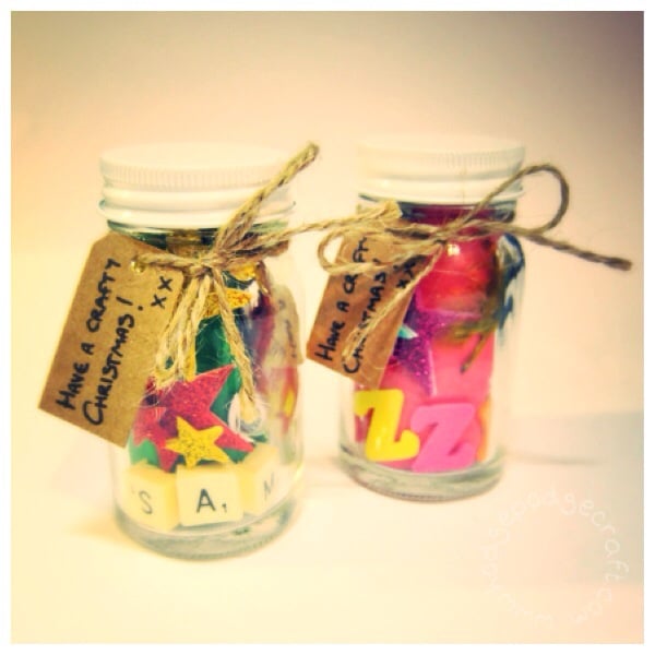 Mini Christmas craft jar gifts for kids