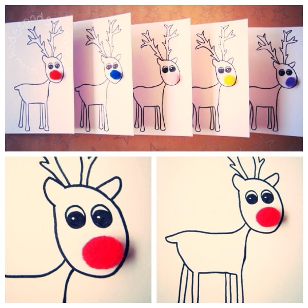 Rudolph pompom cards