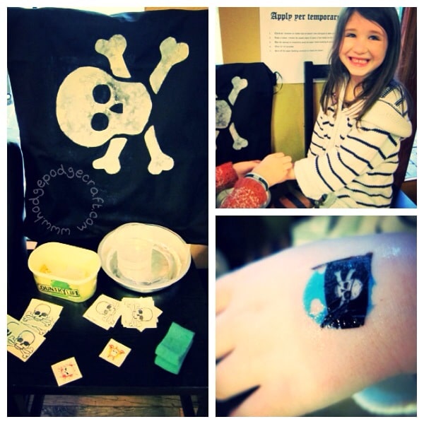 Pirate party activities - fake tattoos