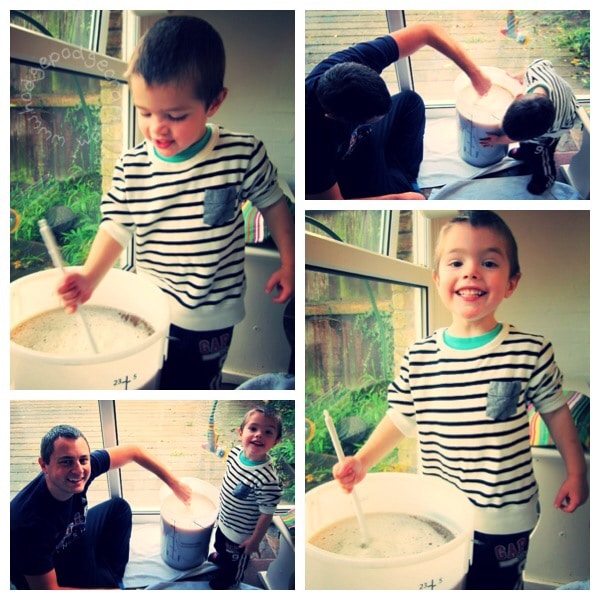 Wordless Wednesday: home-brewing with Daddy!