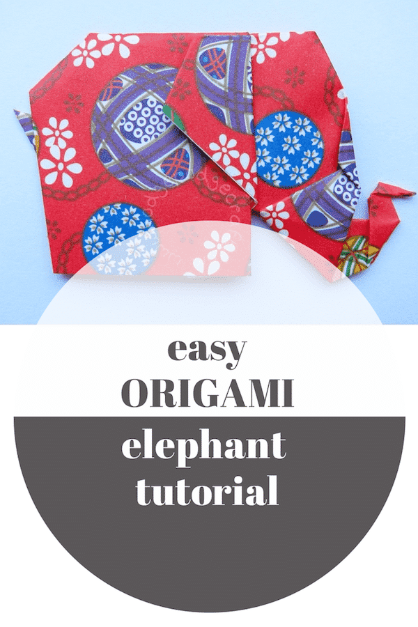 easy origami elephant Pin 