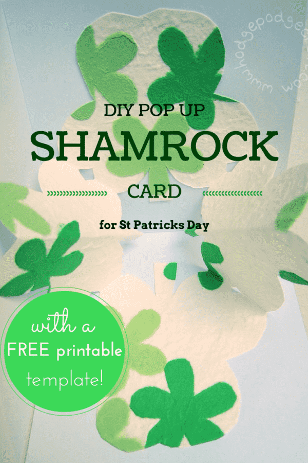 pop-up shamrock DIY card for St Patricks day