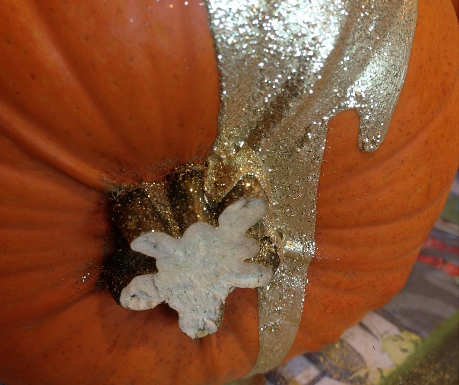 Glitter pumpkin close up